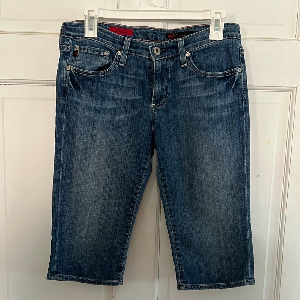 Ag Adriano Goldschmied Women’s Sz 28 The Malibu Faded Blue Denim Capri Jeans